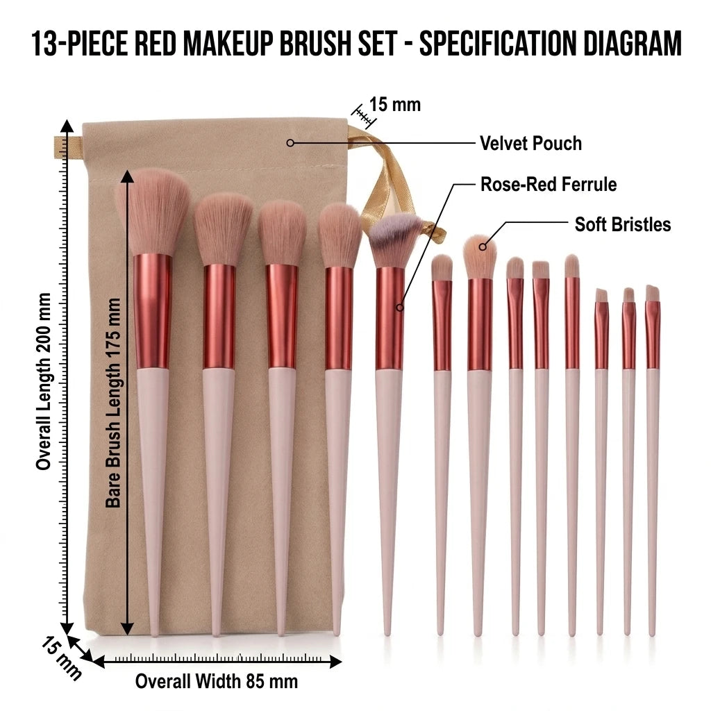 VitaCare™ VelvetBlend 13-Piece Professional Makeup Brush Set