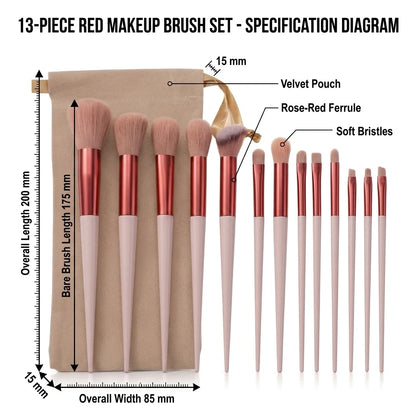 VitaCare™ VelvetBlend 13-Piece Professional Makeup Brush Set