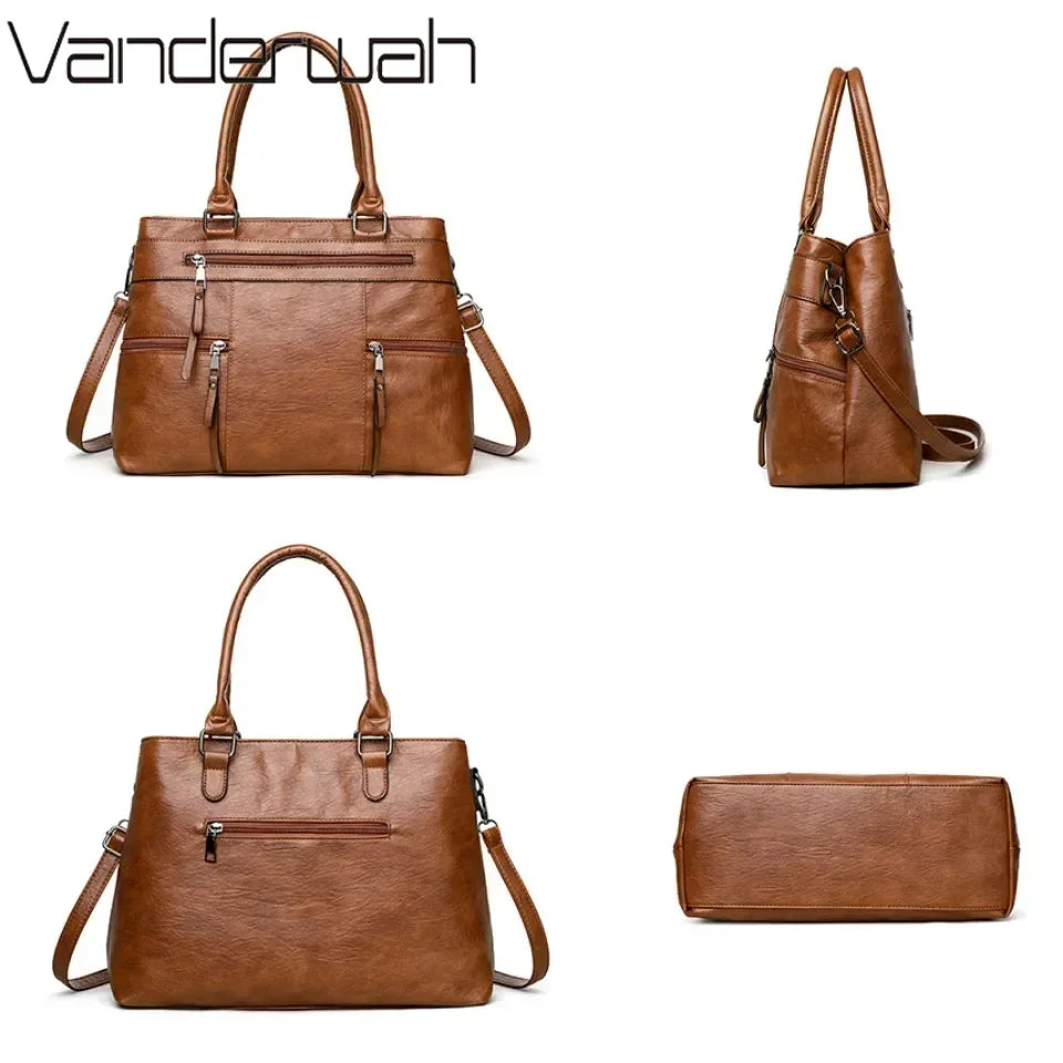Handtasche aus Leder zum Umhängen – Ansicht 5