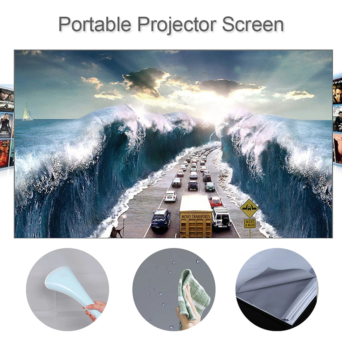 VitaHome™ CineView Pro Portable Anti-Light Projection Screen