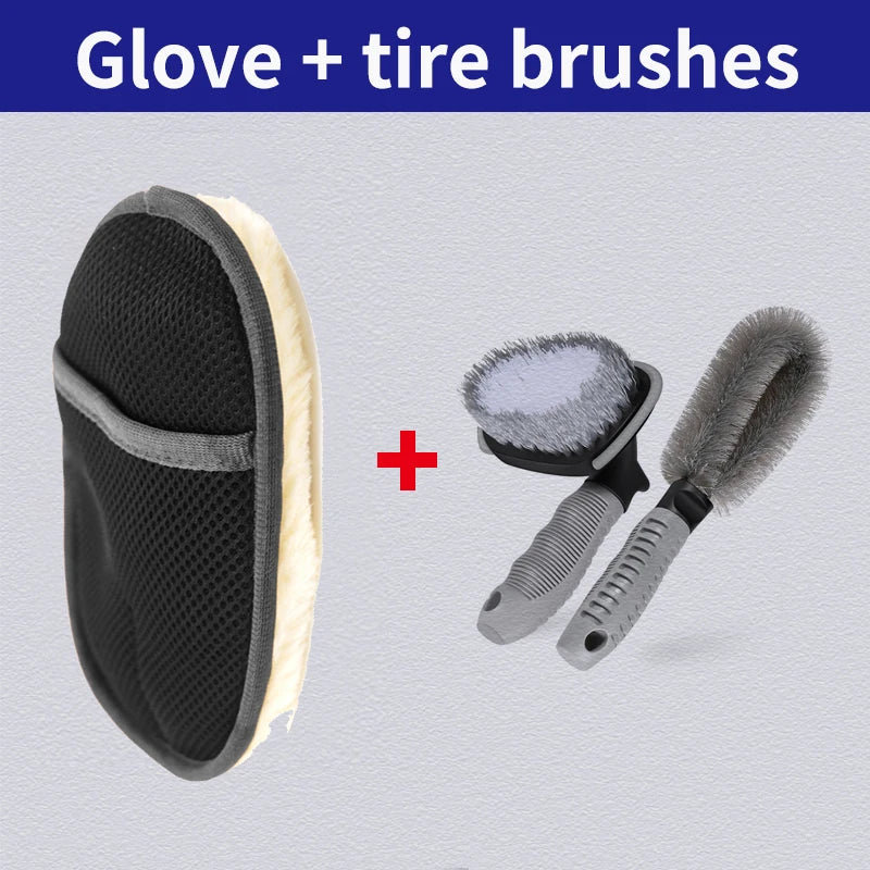 Vital™ Plush Wool Soft Car Wash Mitt & Cleaning Glove | Scratch-Free Auto Detailing