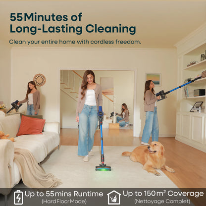 Erabros EV2 450W 55kpa Cordless Vacuum Cleaner High Suction Power Handheld Smart Home Cleaner Capacity LED Display Floor Carpet – Ansicht 2