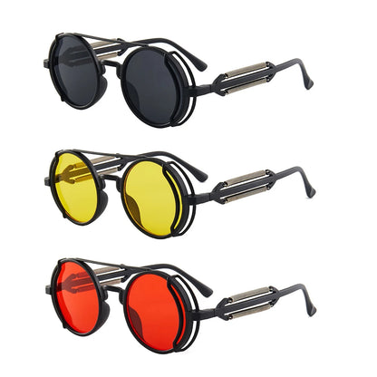 Classic Gothic Steampunk Sunglasses Luxury Brand Designer High Quality Men and Women Retro Round Pc Frame Sunglasses – Ansicht 14