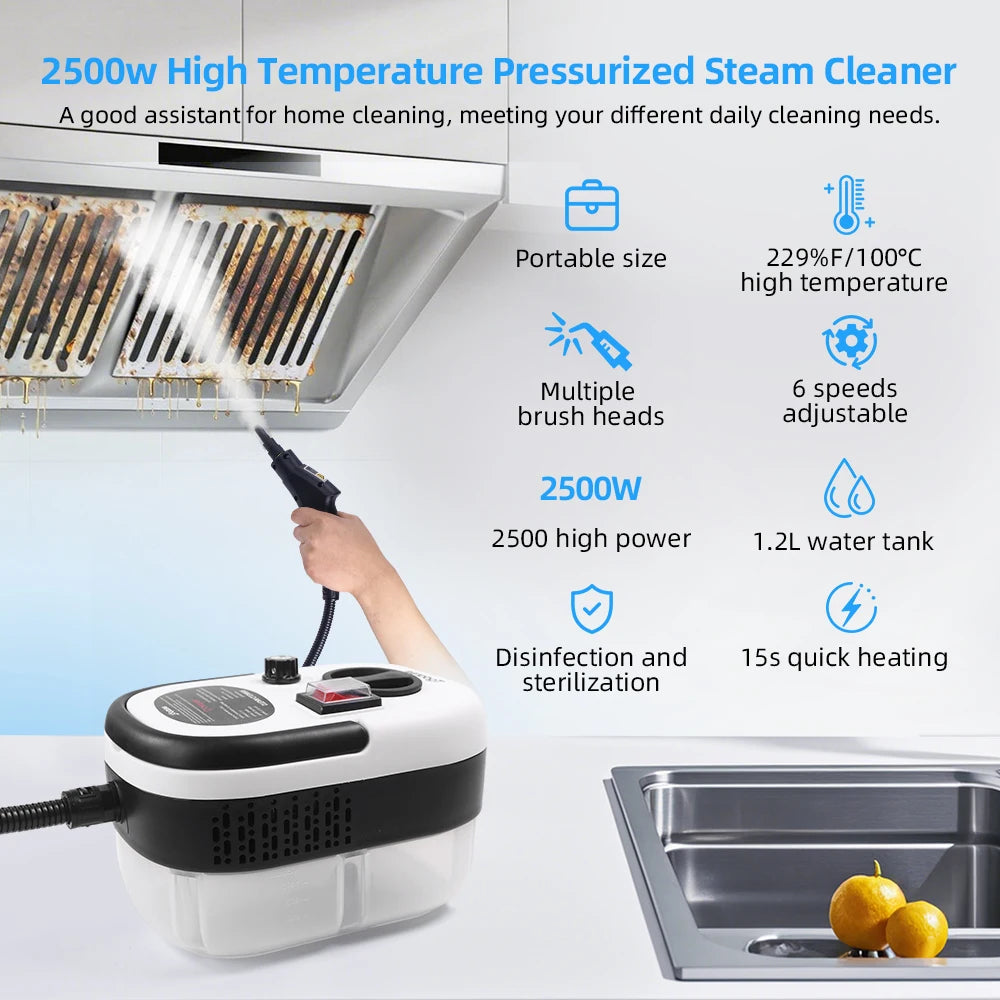 Vital Todaree™ HydroSteam 2500W High-Pressure Steam Cleaner