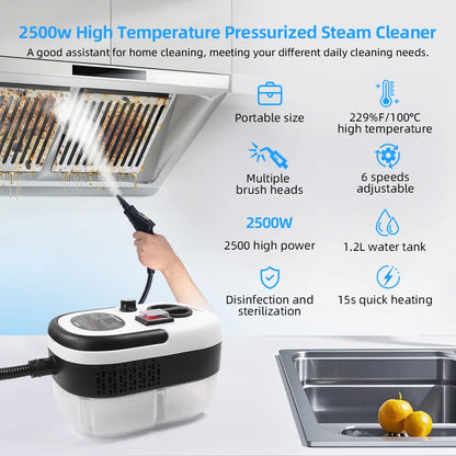 Vital Todaree™ HydroSteam 2500W High-Pressure Steam Cleaner