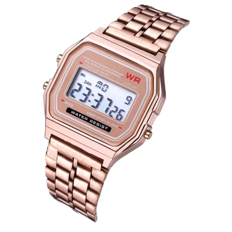VitaHome™ RetroSteel Digital Multifunction Watch
