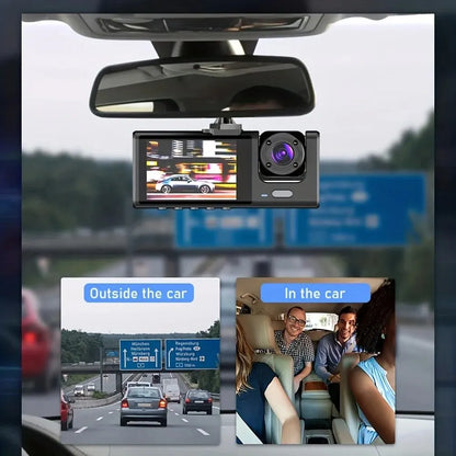 VitaCar™ DriveGuard Dual-Lens 1080P Dash Cam & Interior IR Monitor
