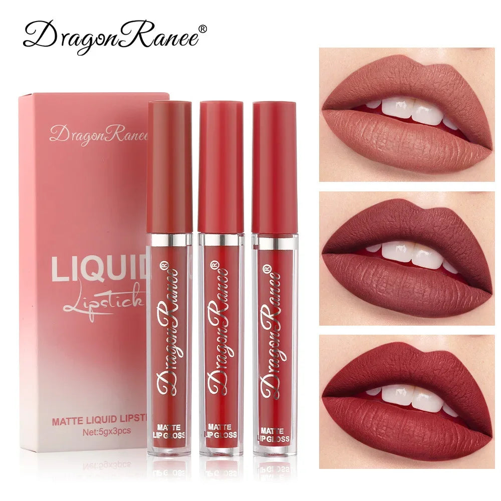 Flüssiger Lippenstift wasserdicht matt 3er-Set – Ansicht 4