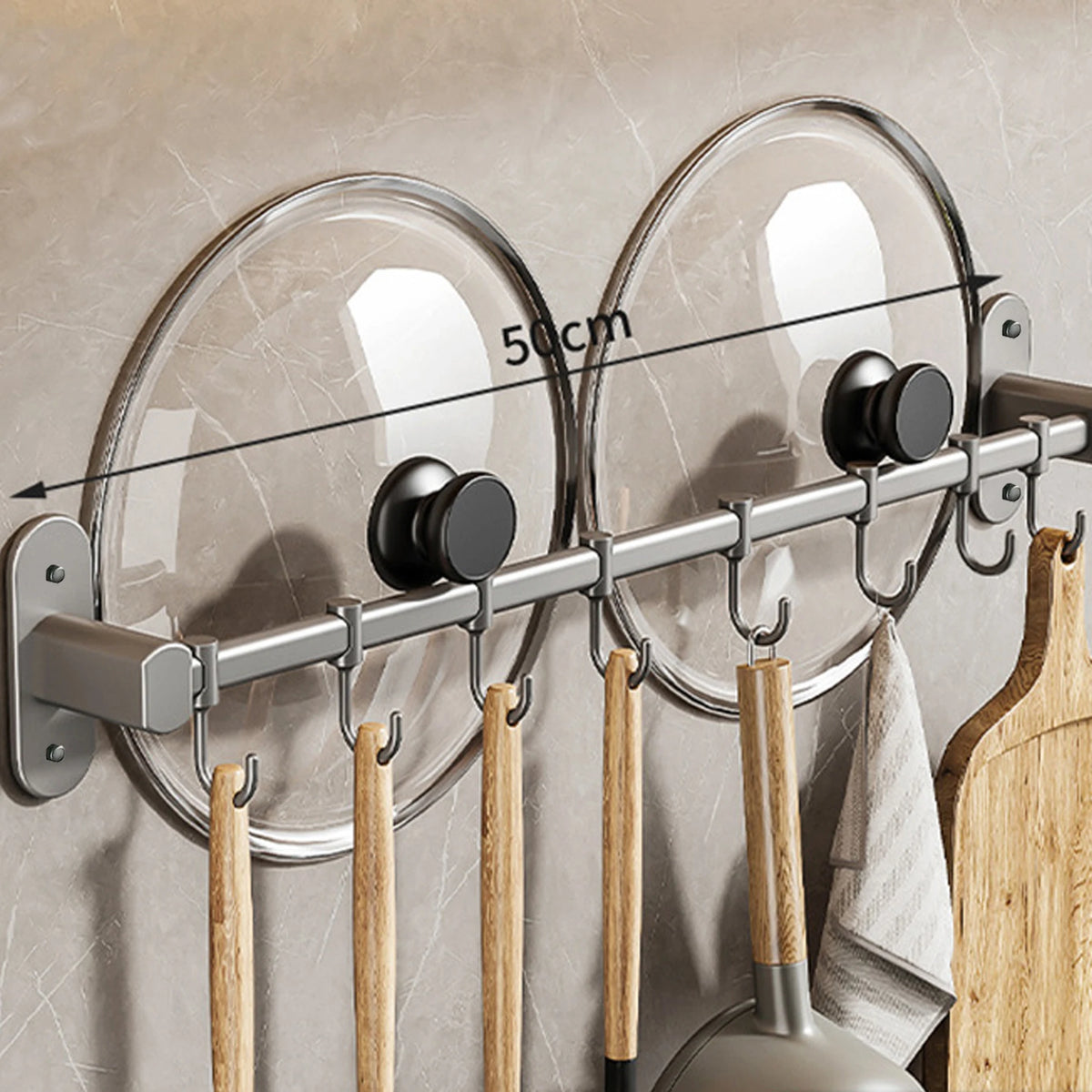 Vital™ Omnirack Wall-Mounted Kitchen Utensil & Lid Holder