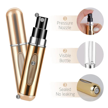 Vital™ 5ml Portable Refillable Perfume Atomizer | Travel Mini Spray Bottle