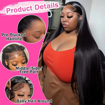 Vital™ 38-Inch Bone Straight 13x6 HD Lace Front Human Hair Wig | Pre-Plucked Glueless