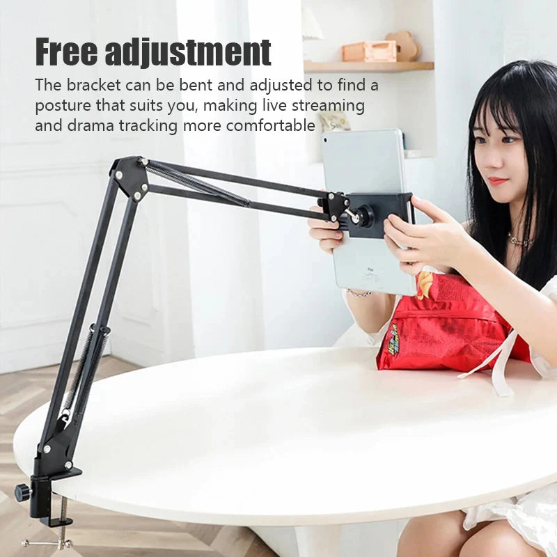 Tablet- und Handyhalter mit langem Arm aus Metall – Ansicht 3