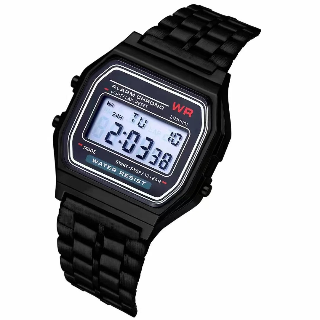 VitaHome™ RetroSteel Digital Multifunction Watch
