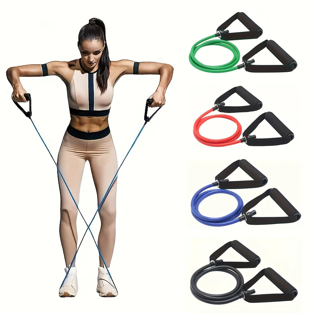 4-Level Resistance Bands with Handles for Home Workouts