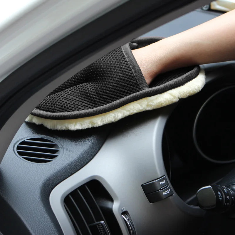 Vital™ Plush Wool Soft Car Wash Mitt & Cleaning Glove | Scratch-Free Auto Detailing