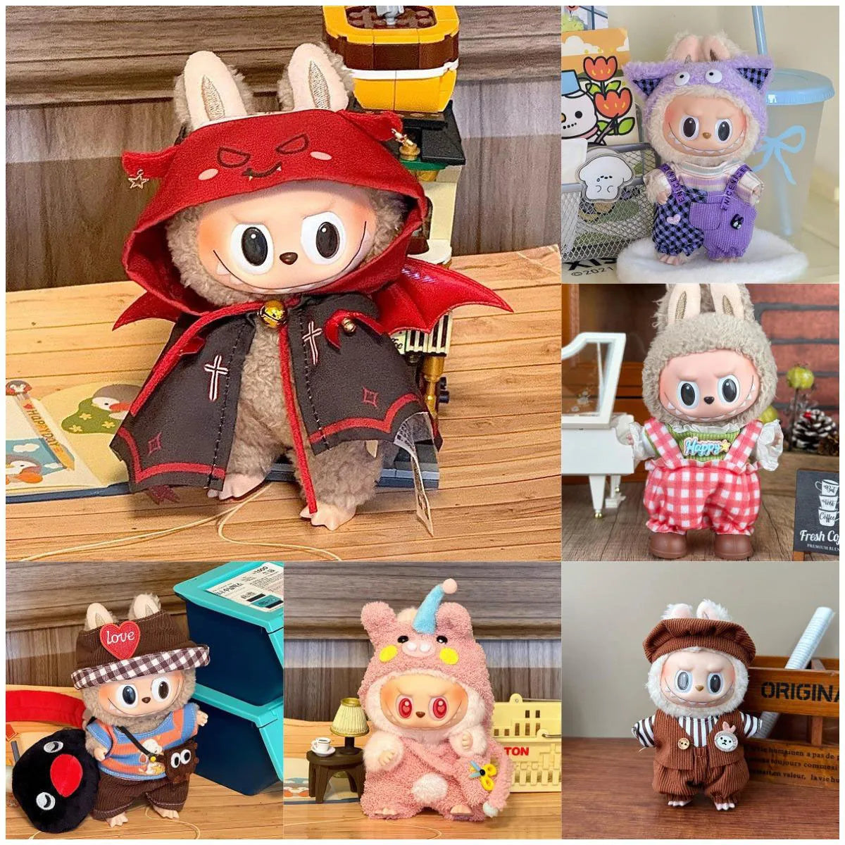Vita Labubu V1 & V2 Party Dress & Little Devil Outfit Set with Accessories