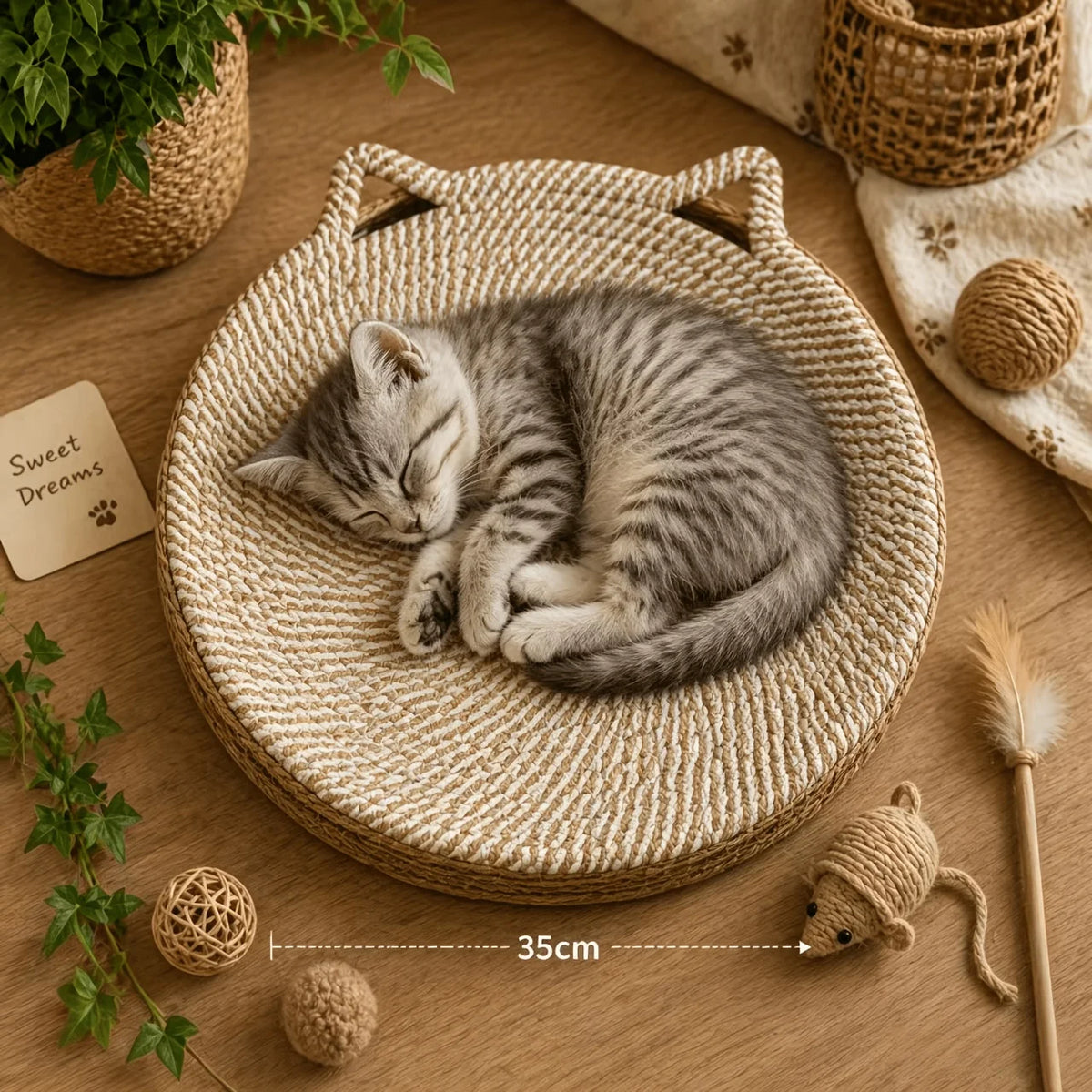 Katzenkratzbaum rund 2-in-1 mit Liegefläche