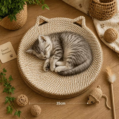 Katzenkratzbaum rund 2-in-1 mit Liegefläche