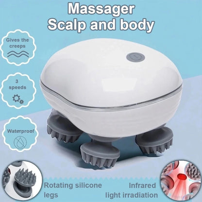 Kopfhautmassagegerät verstellbar aus Silikon mit Rotlicht