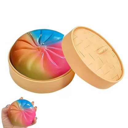 Vita Colorful Dumpling Squishy Fidget Toy with Steamer Box