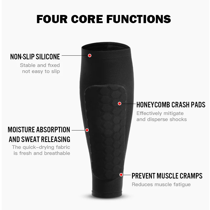 VitaCare™ StrikeGuard Pro Football Shin Guard Sleeves & Honeycomb Pads