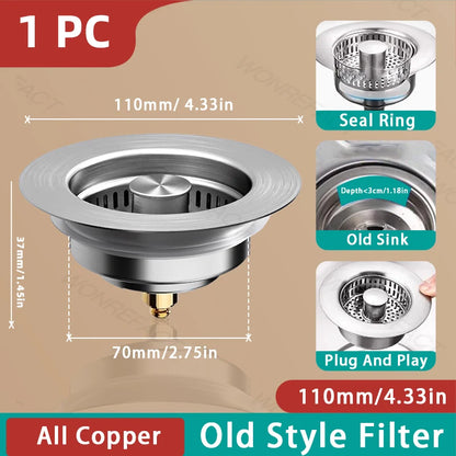Vital™ AquaFlow 304 Stainless Steel Sink Strainer & Stopper