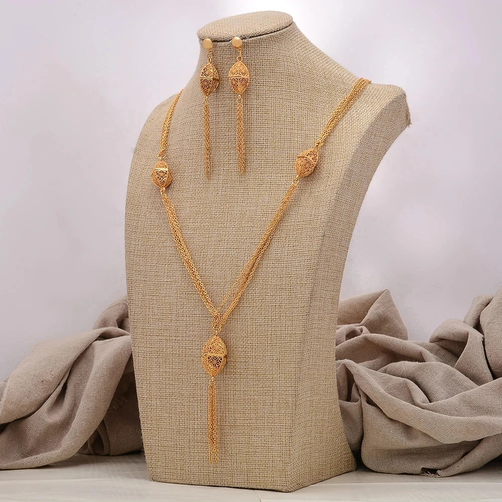 Schmuckset in Goldoptik mit Blütenmotiv – Ansicht 9