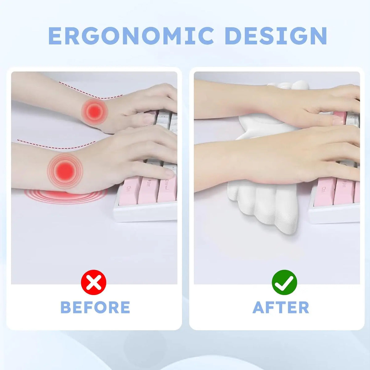VitaHome™ CloudRest Angel Wing Memory Foam Wrist Rest & Mouse Cushion