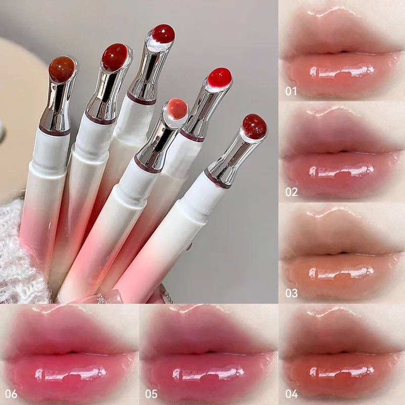 Lipgloss mit Spiegelglanz und Pflegeöl
