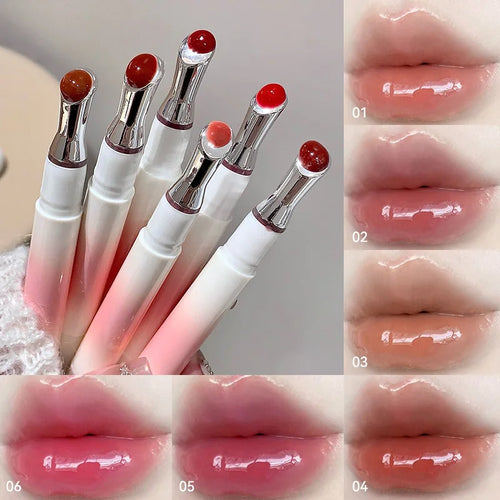 Lipgloss mit Spiegelglanz und Pflegeöl