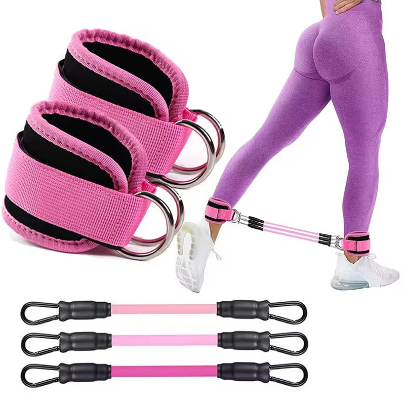 Fitnessband-Set mit Fußgelenkmanschetten