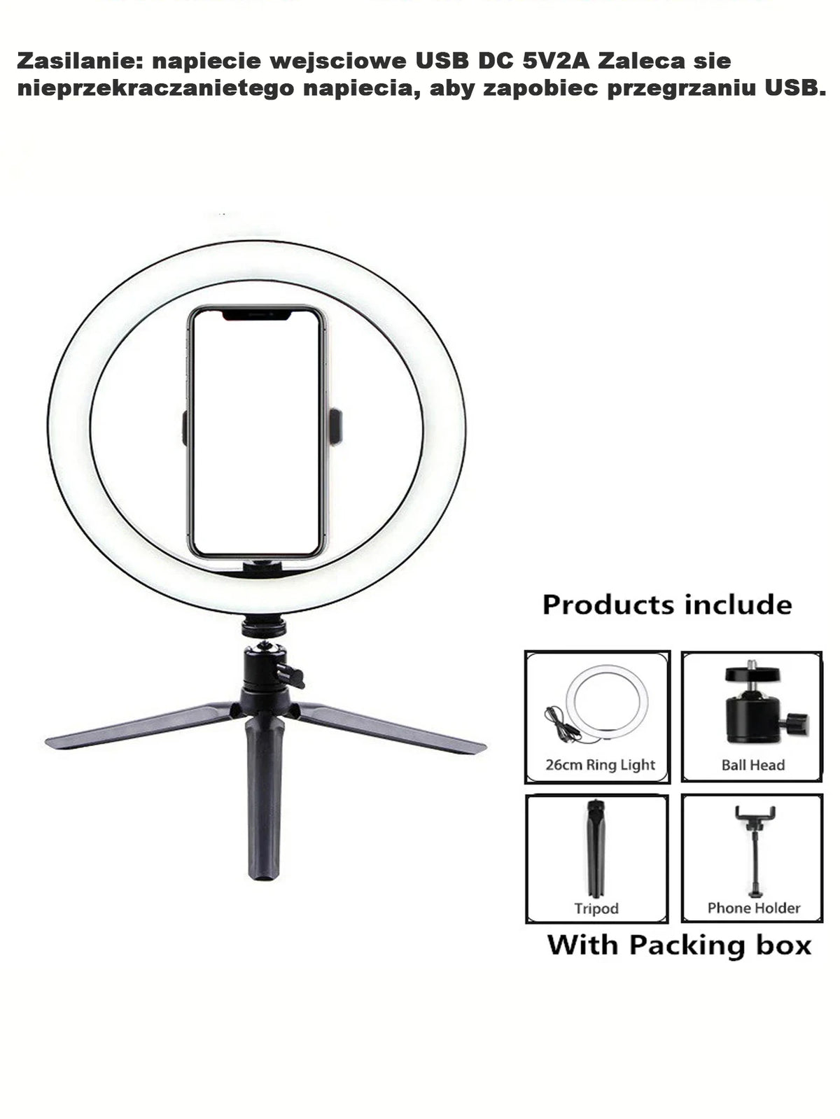 Ringlicht 26 cm mit Stativ – Ansicht 6
