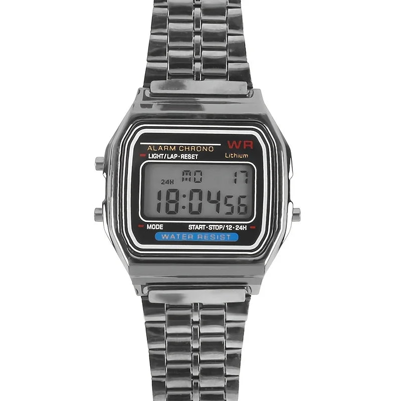 VitaHome™ RetroSteel Digital Multifunction Watch