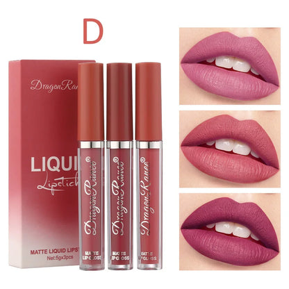 Flüssiger Lippenstift wasserdicht matt 3er-Set – Ansicht 9