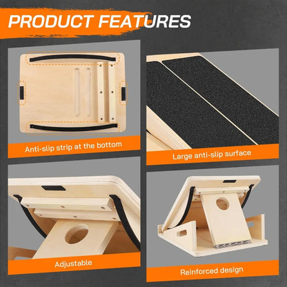 Balance-Board aus Holz 2-in-1 mit 4 Neigungsstufen – Ansicht 6