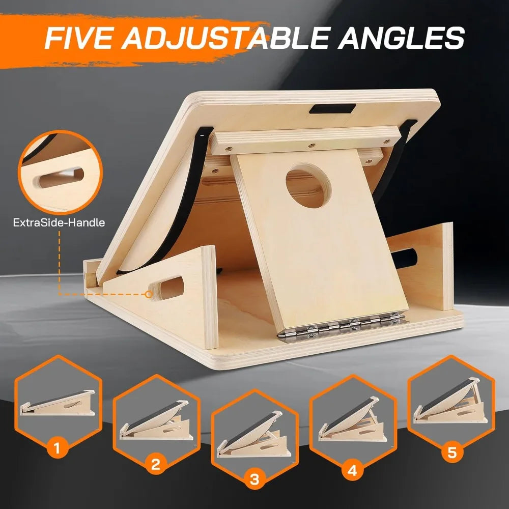 Balance-Board aus Holz 2-in-1 mit 4 Neigungsstufen – Ansicht 3