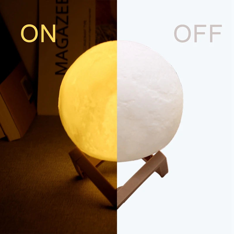 Moon Lamp LED Night Light Battery Powered With Stand Starry Lamp For Bedroom Decor Night Lights Kids Gift Moon Lamp – Ansicht 4