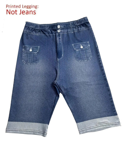 Vital™ DenimFlex High-Waist Faux Denim Capri Yoga Pants