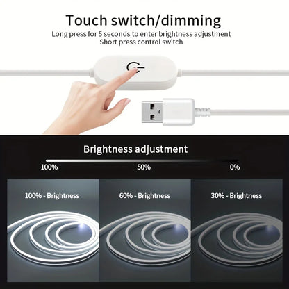 USB Touch Control Neon Light Strip Flexible Cuttable Soft Even Glow LED Neon Light For Desk Setup Home Ambient Decor Lighting – Ansicht 2