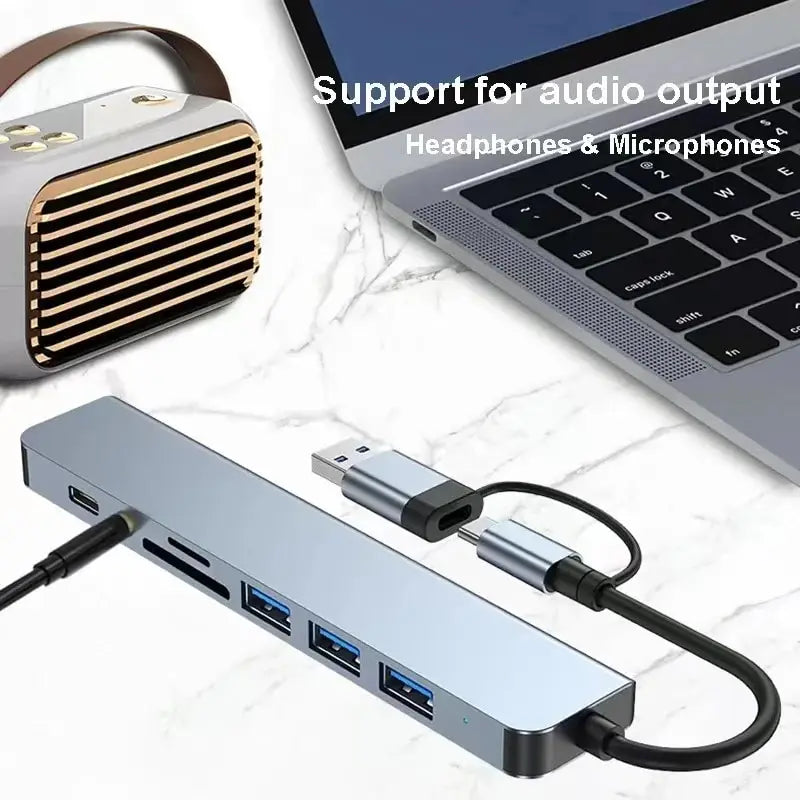 VitaHome™ Connect8 Pro 8-in-2 USB-C Hub & Docking Station