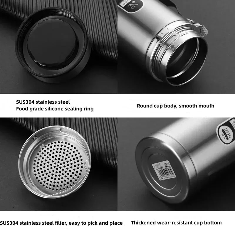 Thermosflasche aus Edelstahl mit LED-Temperaturanzeige 1 l – Ansicht 5