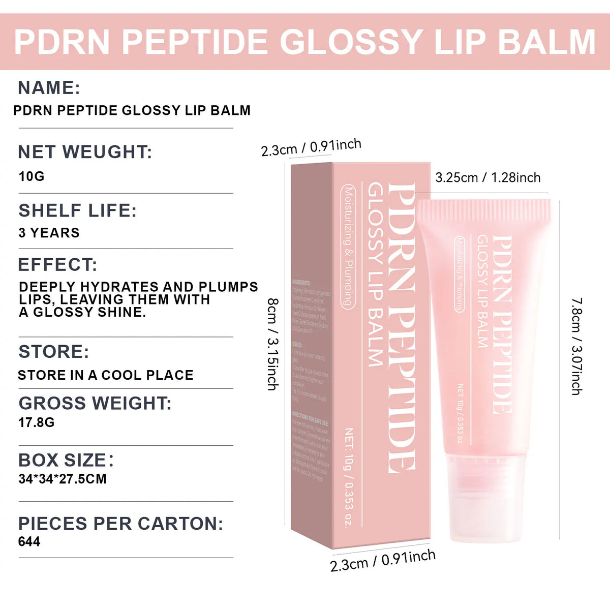 VitaCare™ PDRN Peptide Jelly Gloss Plumping Lip Balm