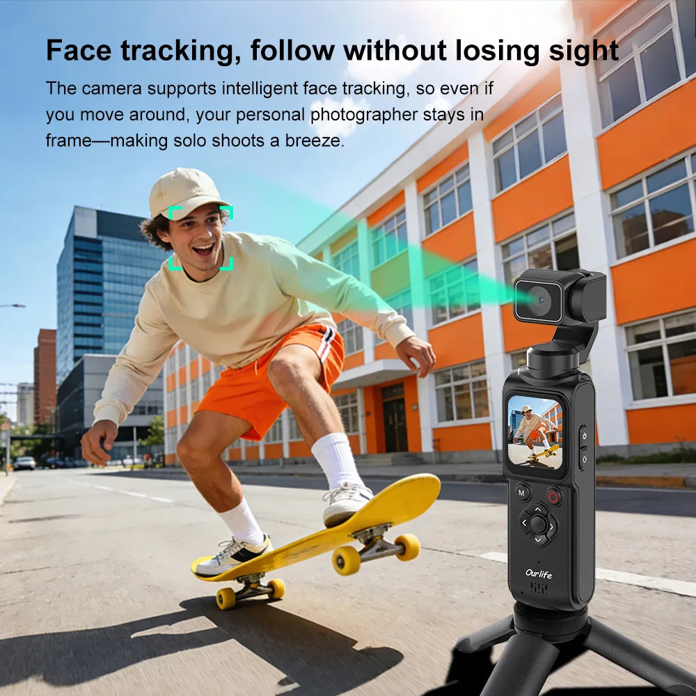 VitaHome™ ProMotion Ourlife 4K 330° Face-Tracking Gimbal Action Camera