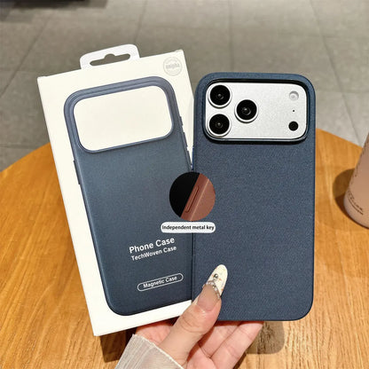 Luxury Business Technology Woven Magnetic Case for IPhone 18 Pro Max 17 16 15 14 13 Technical Fabric Anti Drop Cover with Packet – Ansicht 7