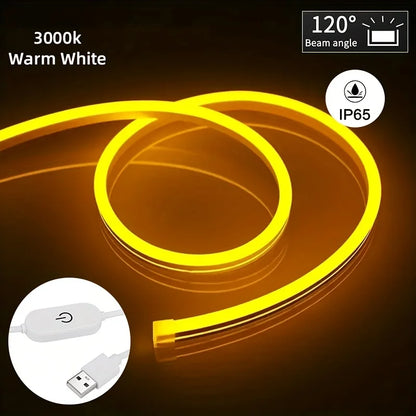 USB Touch Control Neon Light Strip Flexible Cuttable Soft Even Glow LED Neon Light For Desk Setup Home Ambient Decor Lighting – Ansicht 7