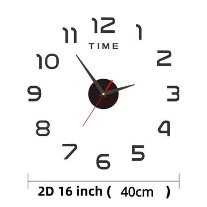 Wanduhr 3D aus Acryl mit Spiegeleffekt zum Aufkleben – Ansicht 5