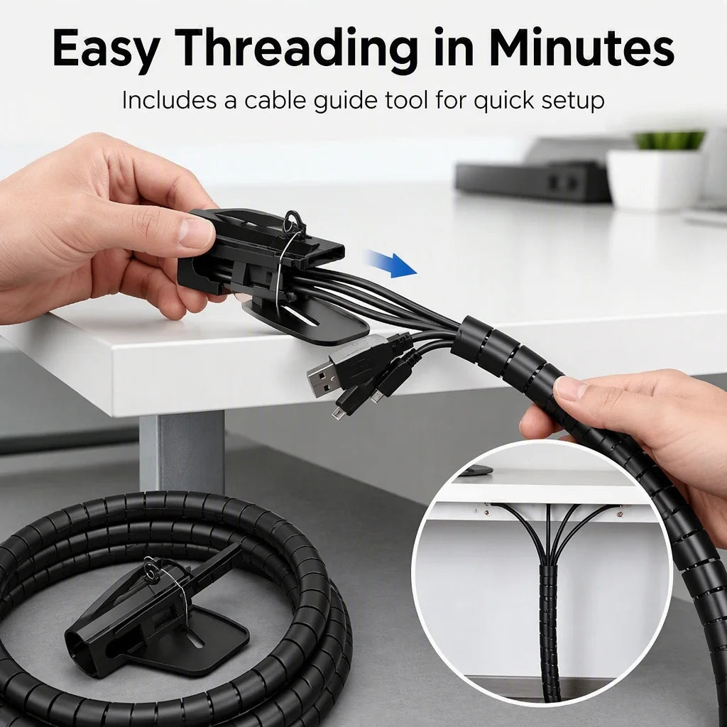VitaHome™ CordWrap Flexible Spiral Cable Management Tube (2M)