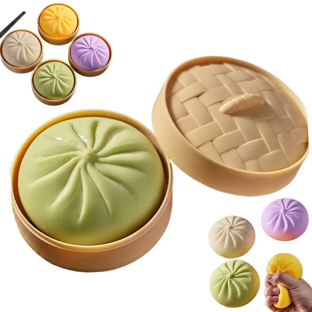 Vita Colorful Dumpling Squishy Fidget Toy with Steamer Box