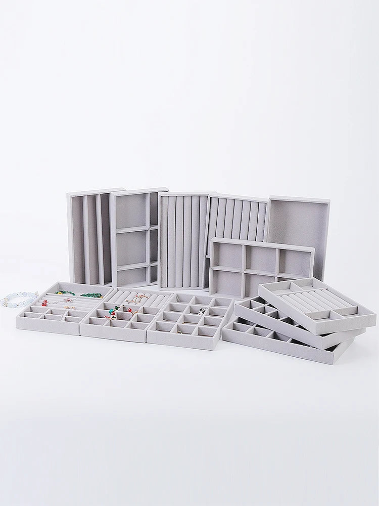 Schmuckbox aus Samt mit Schmucktablett 8-teilig