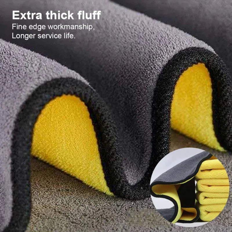 Car Wash Towels Cleaning Cloth Absorbent Dry Cloth General Purpose Microfiber Towel Thickened Yellow 30/40/60cm – Ansicht 5